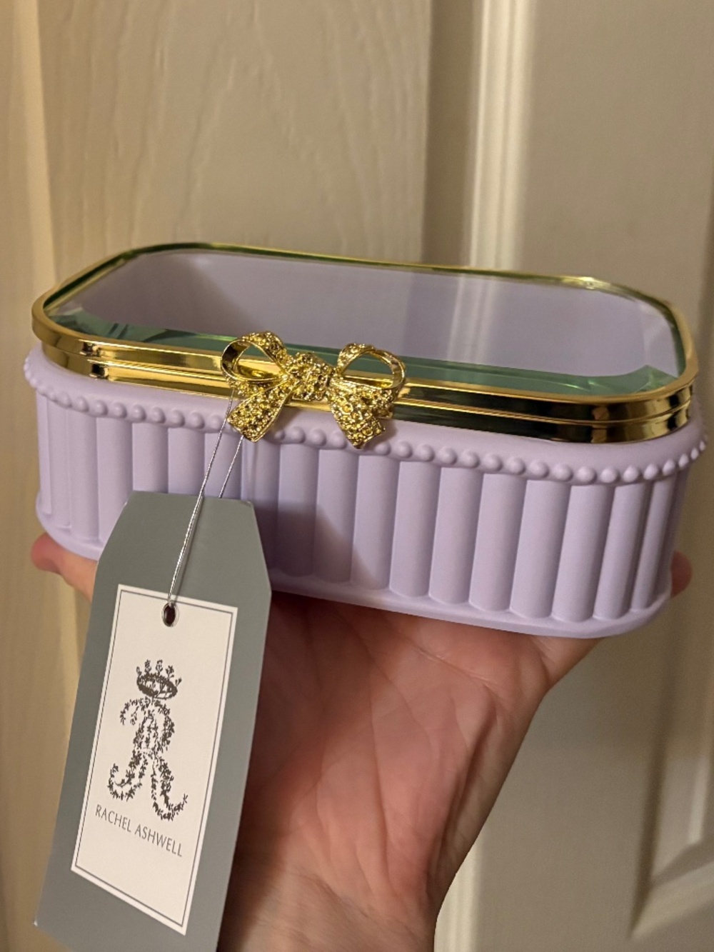 Purple jewelry box bow